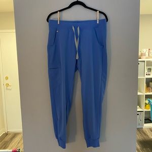 FIGS Zamora Jogger Scrub Pants, Ceil Blue, Gently Worn, Size Medium